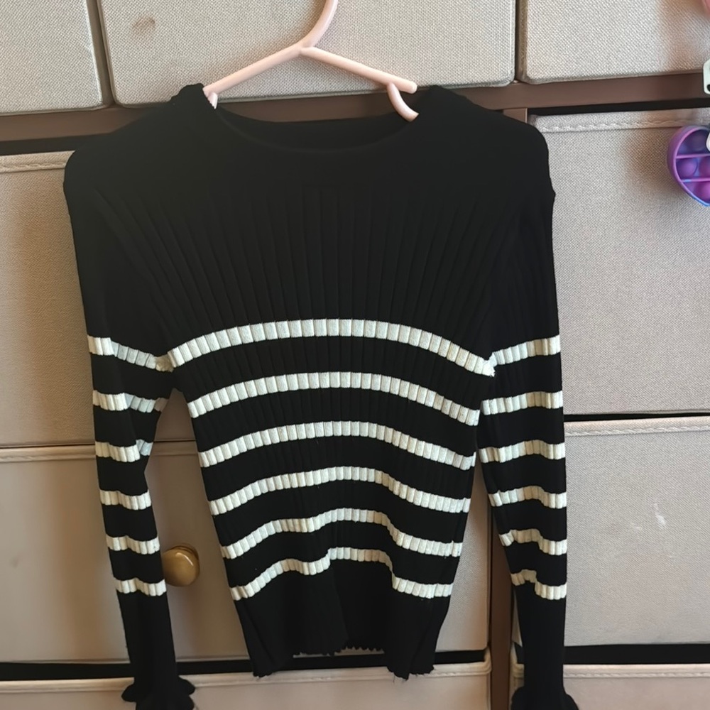 H&M Black and White Striped Kids Sweater